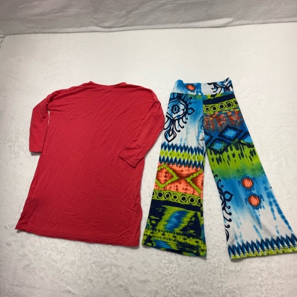 Pomelo Vibrant Peach, Blue and Green Patterned Outfit - Picture 2 of 10